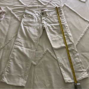 Lotus, Red Engine, size 27, white cropped jeans.